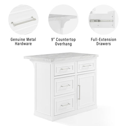Cutler Faux Marble Top Kitchen Island