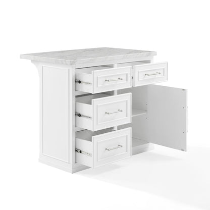 Cutler Faux Marble Top Kitchen Island