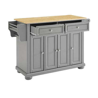 Alexandria Wood Top Kitchen Island/Cart