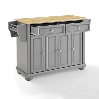 Alexandria Wood Top Kitchen Island/Cart