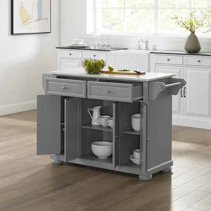 Alexandria Stone Top Full Size Kitchen Island/Cart
