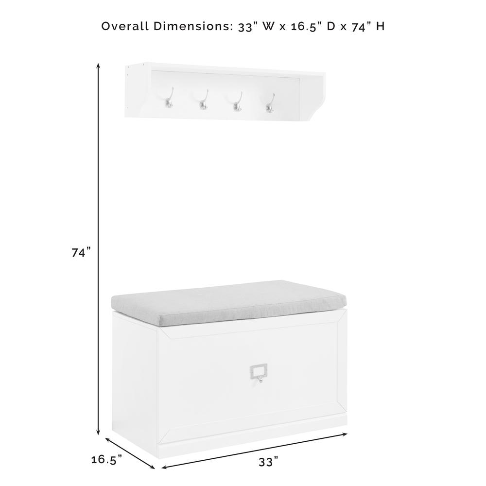 Harper 2-Piece Entryway Set - Bench & Shelf