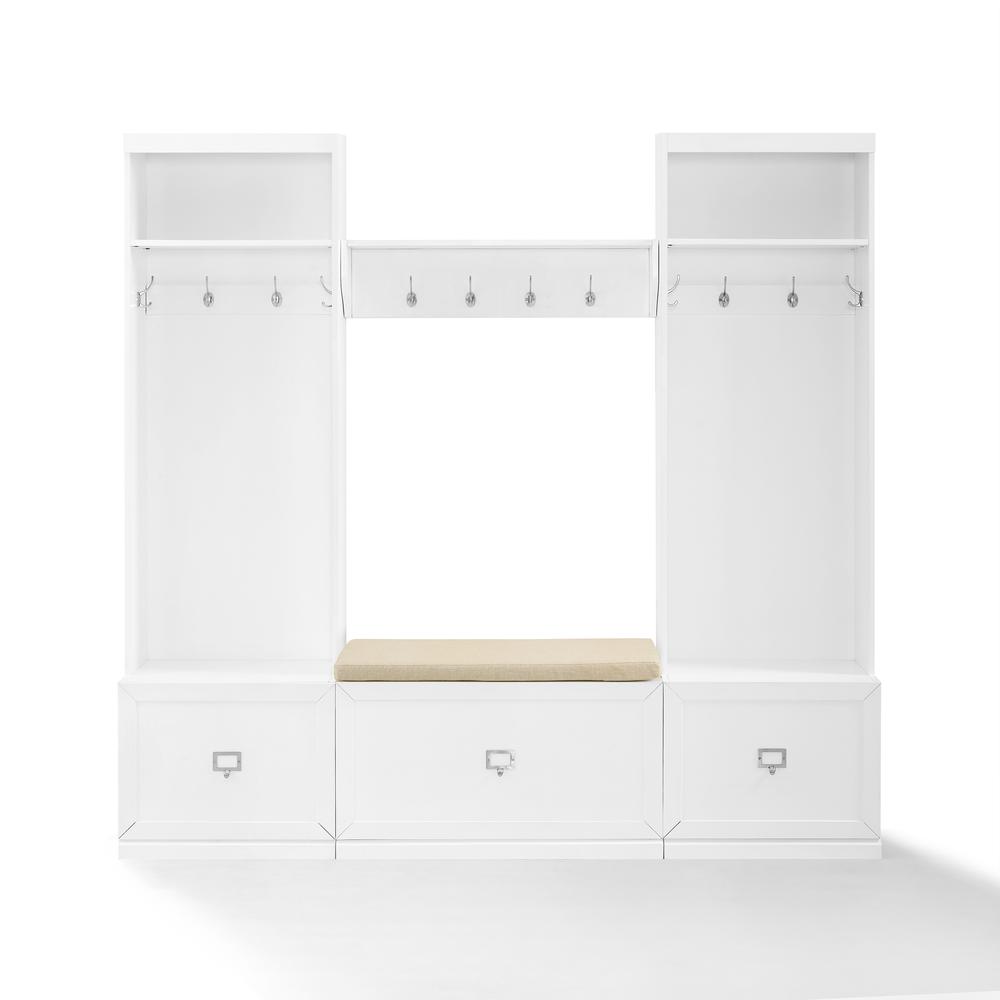 Harper 4-Piece Entryway Set - Bench, Shelf, & 2 Hall Trees