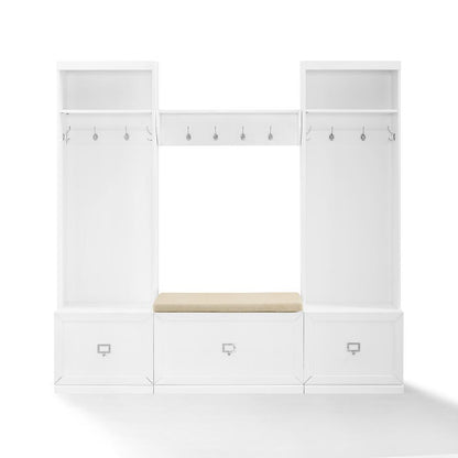 Harper 4-Piece Entryway Set - Bench, Shelf, & 2 Hall Trees