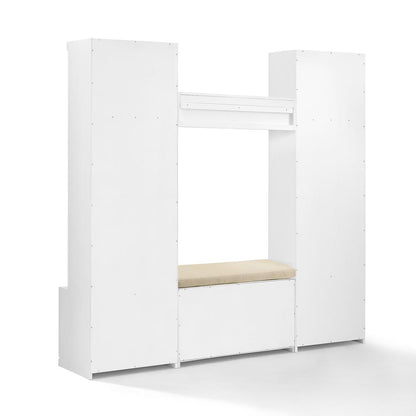 Harper 4-Piece Entryway Set - Bench, Shelf, & 2 Hall Trees
