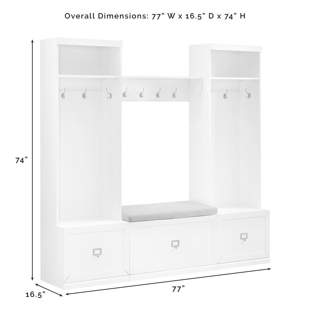 Harper 4-Piece Entryway Set - Bench, Shelf, & 2 Hall Trees