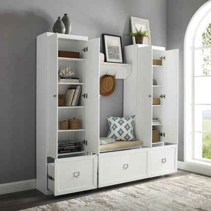 Harper 4-Piece Entryway Set - Bench, Shelf, & 2 Pantry Closets