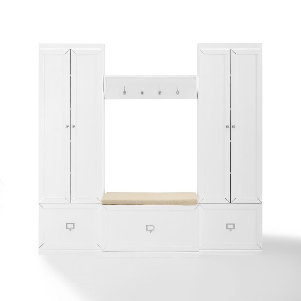 Harper 4-Piece Entryway Set - Bench, Shelf, & 2 Pantry Closets