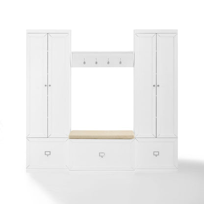 Harper 4-Piece Entryway Set - Bench, Shelf, & 2 Pantry Closets