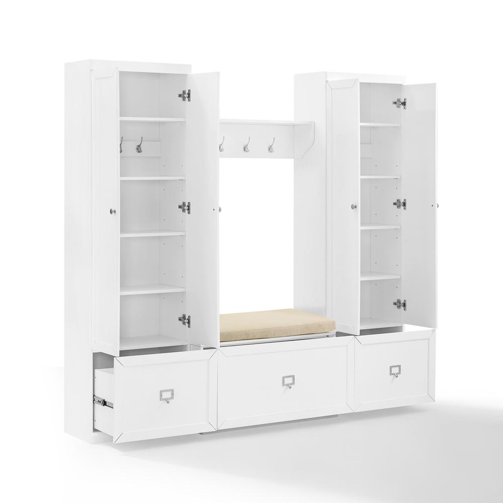 Harper 4-Piece Entryway Set - Bench, Shelf, & 2 Pantry Closets