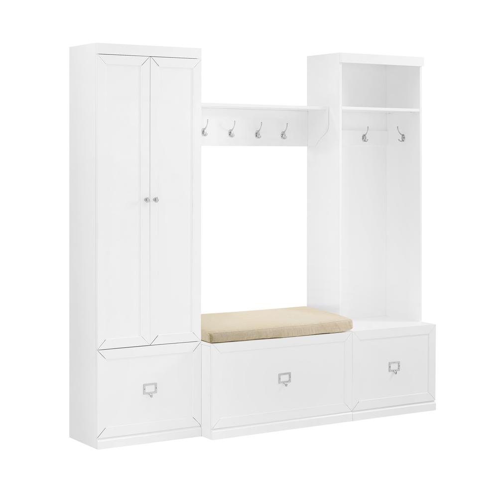 Harper 4-Piece Entryway Set - Bench, Shelf, Hall Tree, & Pantry Closet