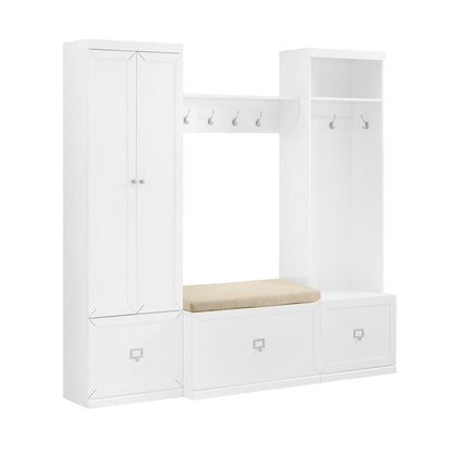 Harper 4-Piece Entryway Set - Bench, Shelf, Hall Tree, & Pantry Closet