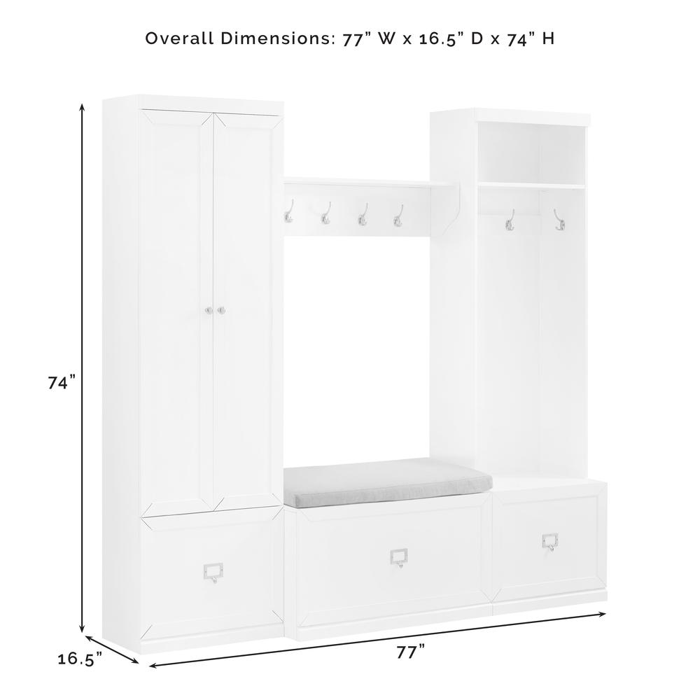 Harper 4-Piece Entryway Set - Bench, Shelf, Hall Tree, & Pantry Closet
