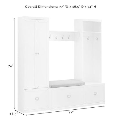 Harper 4-Piece Entryway Set - Bench, Shelf, Hall Tree, & Pantry Closet