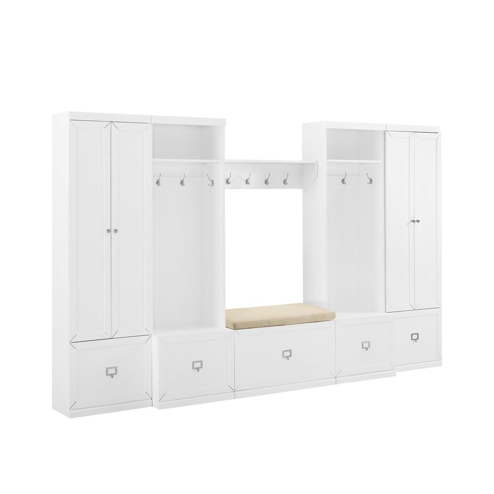 Harper 6-Piece Entryway Set - Bench, Shelf, 2 Pantry Closets, & 2 Hall Trees