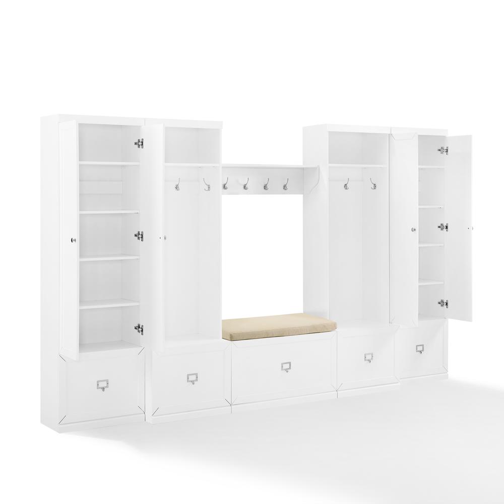 Harper 6-Piece Entryway Set - Bench, Shelf, 2 Pantry Closets, & 2 Hall Trees