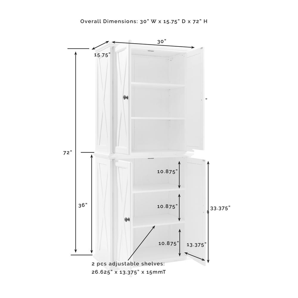 Clifton Tall Kitchen Storage Pantry - 2 Stackable Pantries
