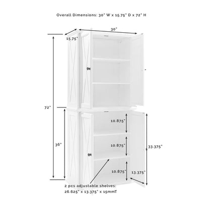 Clifton Tall Kitchen Storage Pantry - 2 Stackable Pantries