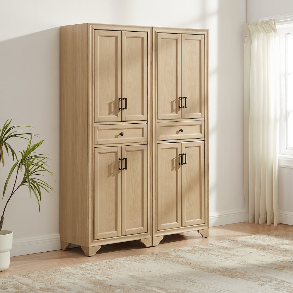 Tara 2-Piece Kitchen Storage Pantry Set Natural - 2 Pantries