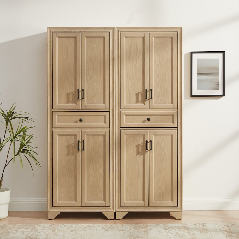 Tara 2-Piece Kitchen Storage Pantry Set Natural - 2 Pantries