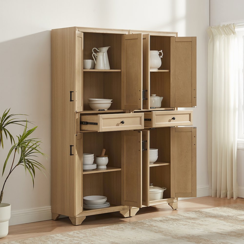 Tara 2-Piece Kitchen Storage Pantry Set Natural - 2 Pantries