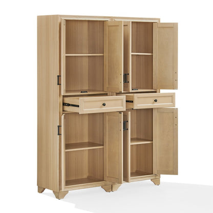 Tara 2-Piece Kitchen Storage Pantry Set Natural - 2 Pantries