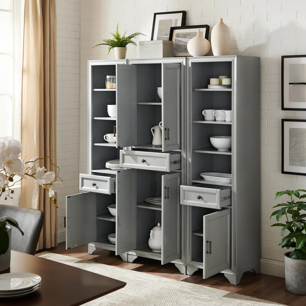 Tara 3-Piece Kitchen Storage Pantry Set - Pantry & 2 Linen Cabinets