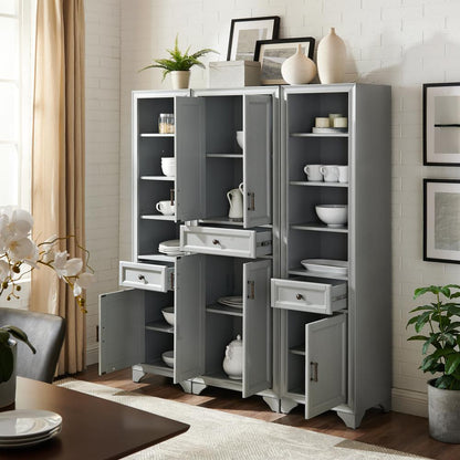 Tara 3-Piece Kitchen Storage Pantry Set - Pantry & 2 Linen Cabinets