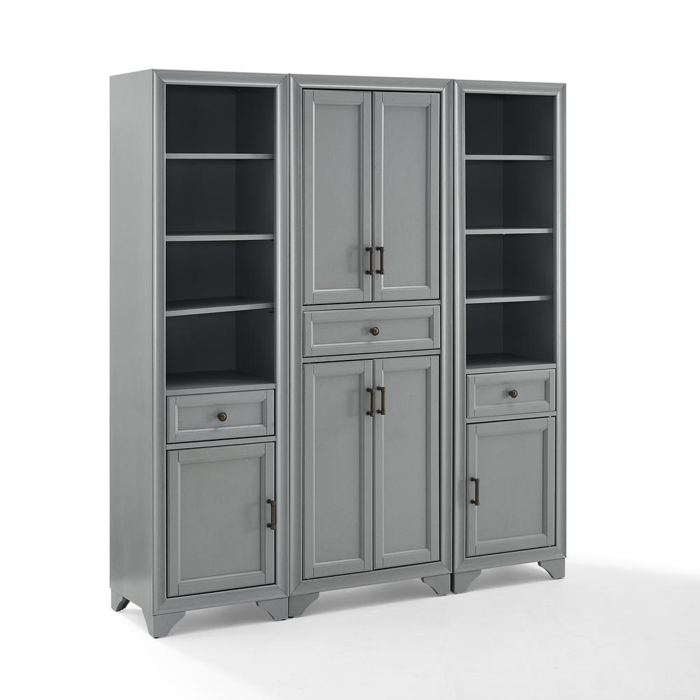 Tara 3-Piece Kitchen Storage Pantry Set - Pantry & 2 Linen Cabinets