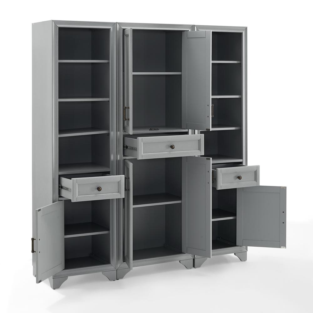 Tara 3-Piece Kitchen Storage Pantry Set - Pantry & 2 Linen Cabinets