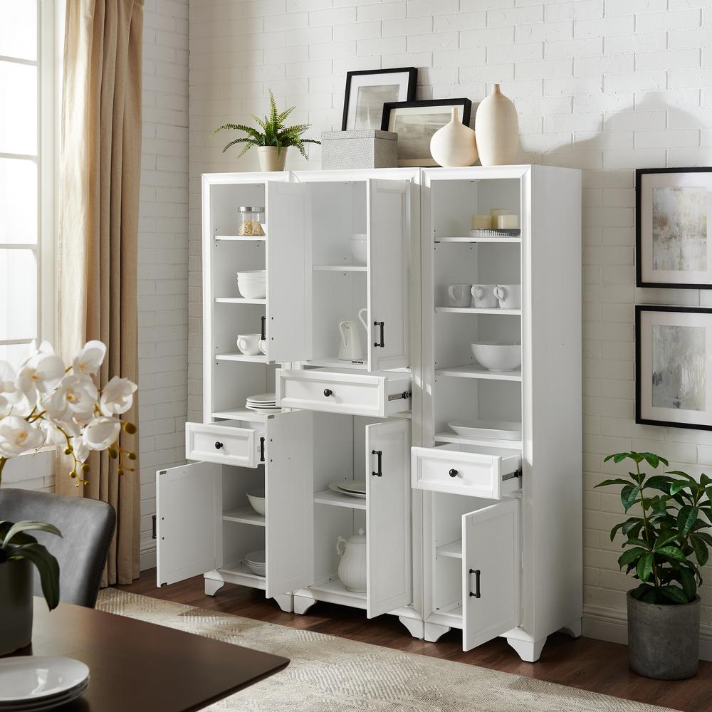 Tara 3-Piece Kitchen Storage Pantry Set - Pantry & 2 Linen Cabinets