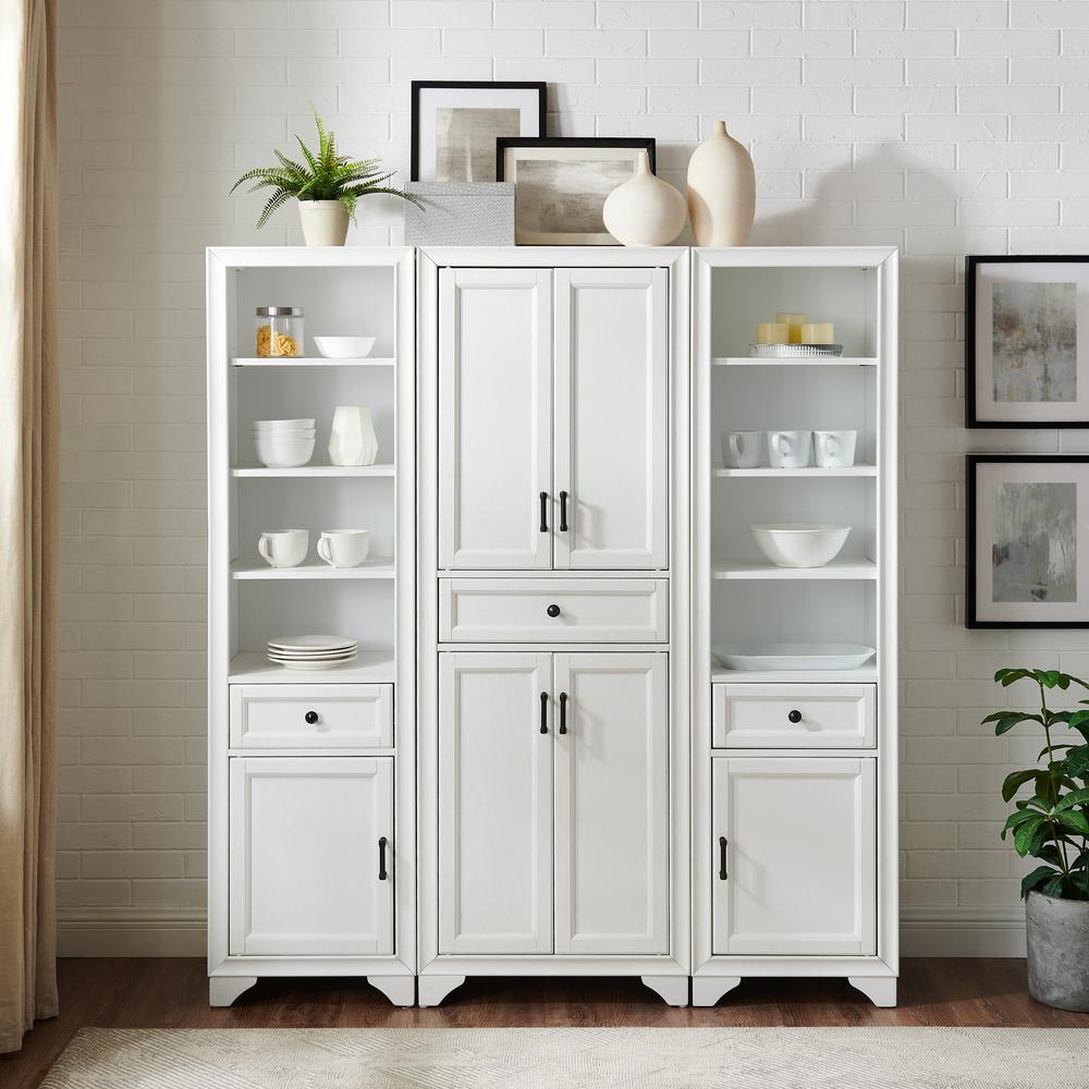 Tara 3-Piece Kitchen Storage Pantry Set - Pantry & 2 Linen Cabinets