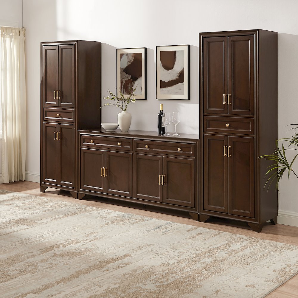 Tara 3-Piece Sideboard And Pantry Set Brown - Sideboard & 2 Pantries