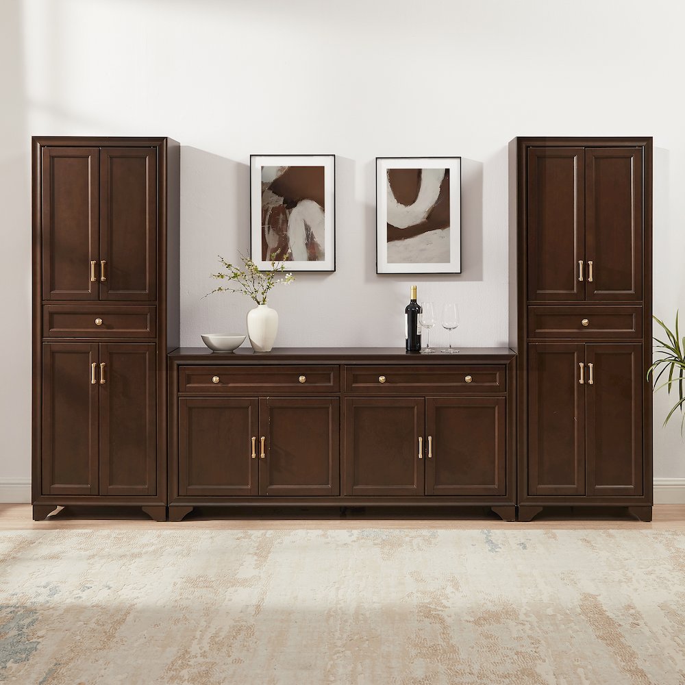 Tara 3-Piece Sideboard And Pantry Set Brown - Sideboard & 2 Pantries