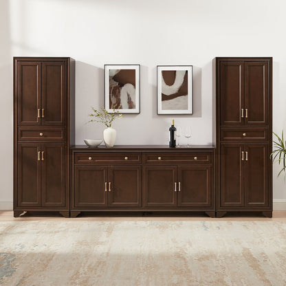 Tara 3-Piece Sideboard And Pantry Set Brown - Sideboard & 2 Pantries