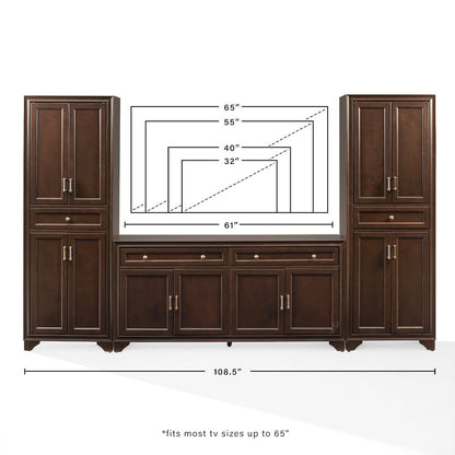 Tara 3-Piece Sideboard And Pantry Set Brown - Sideboard & 2 Pantries
