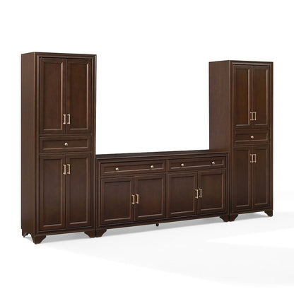 Tara 3-Piece Sideboard And Pantry Set Brown - Sideboard & 2 Pantries