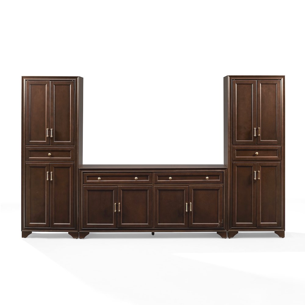 Tara 3-Piece Sideboard And Pantry Set Brown - Sideboard & 2 Pantries