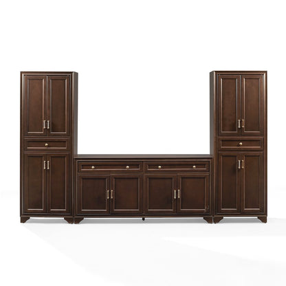 Tara 3-Piece Sideboard And Pantry Set Brown - Sideboard & 2 Pantries