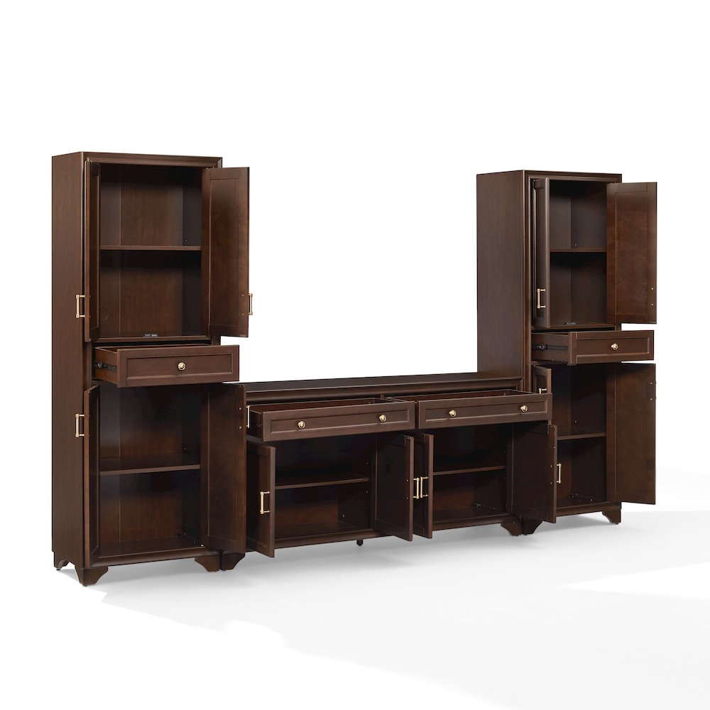 Tara 3-Piece Sideboard And Pantry Set Brown - Sideboard & 2 Pantries