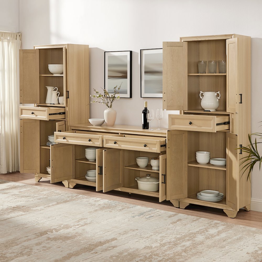 Tara 3-Piece Sideboard And Pantry Set Natural - Sideboard & 2 Pantries
