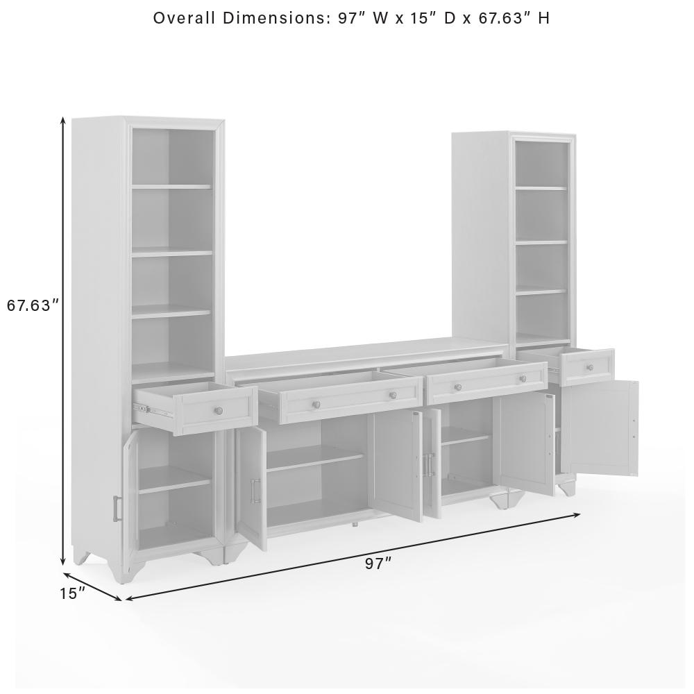 Tara 3-Piece Sideboard And Bookcase Set - Sideboard & 2 Bookcases