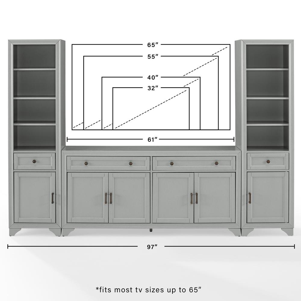 Tara 3-Piece Entertainment Center - Sideboard & 2 Bookcases