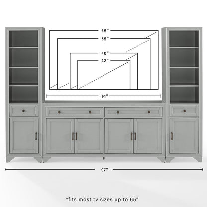 Tara 3-Piece Entertainment Center - Sideboard & 2 Bookcases