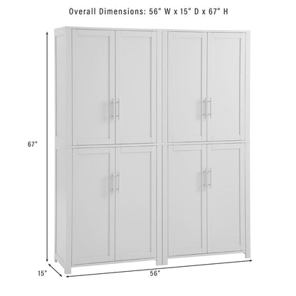 Savannah 2-Piece Kitchen Storage Pantry Set - 2 Pantries