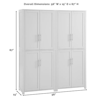 Savannah 2-Piece Kitchen Storage Pantry Set - 2 Pantries