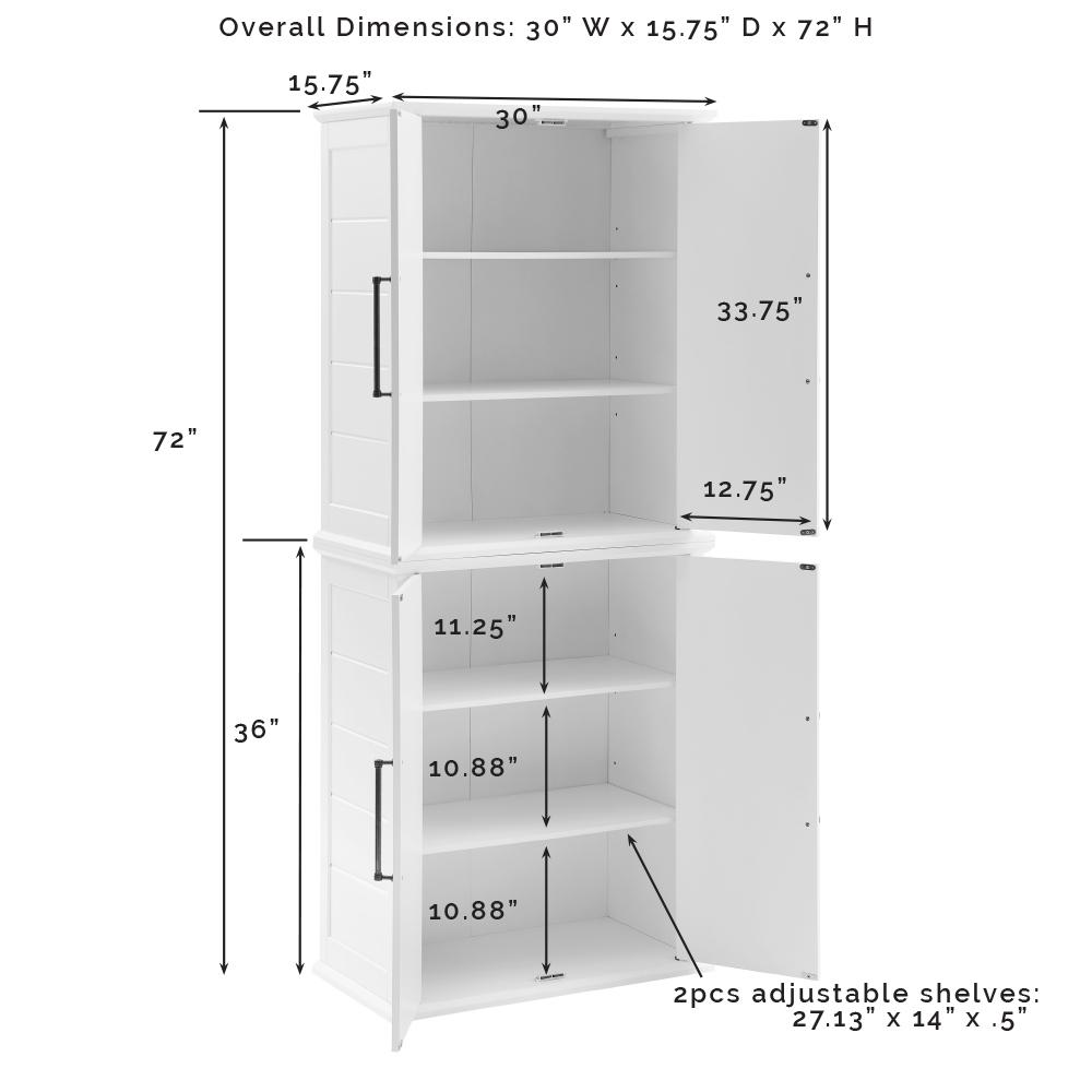 Bartlett Tall Kitchen Storage Pantry - 2 Stackable Pantries