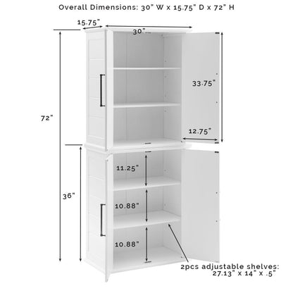Bartlett Tall Kitchen Storage Pantry - 2 Stackable Pantries