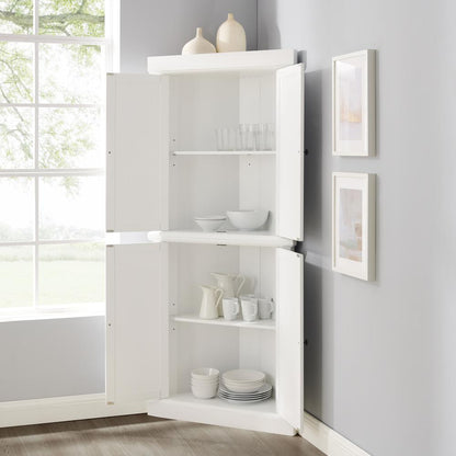 Shoreline Tall Corner Kitchen Storage Pantry - 2 Stackable Pantries