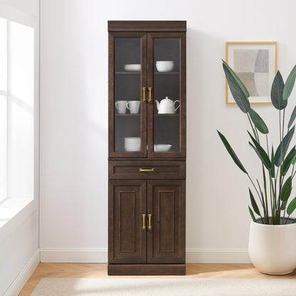 Stanton Glass Door Kitchen Storage Pantry Cabinet
